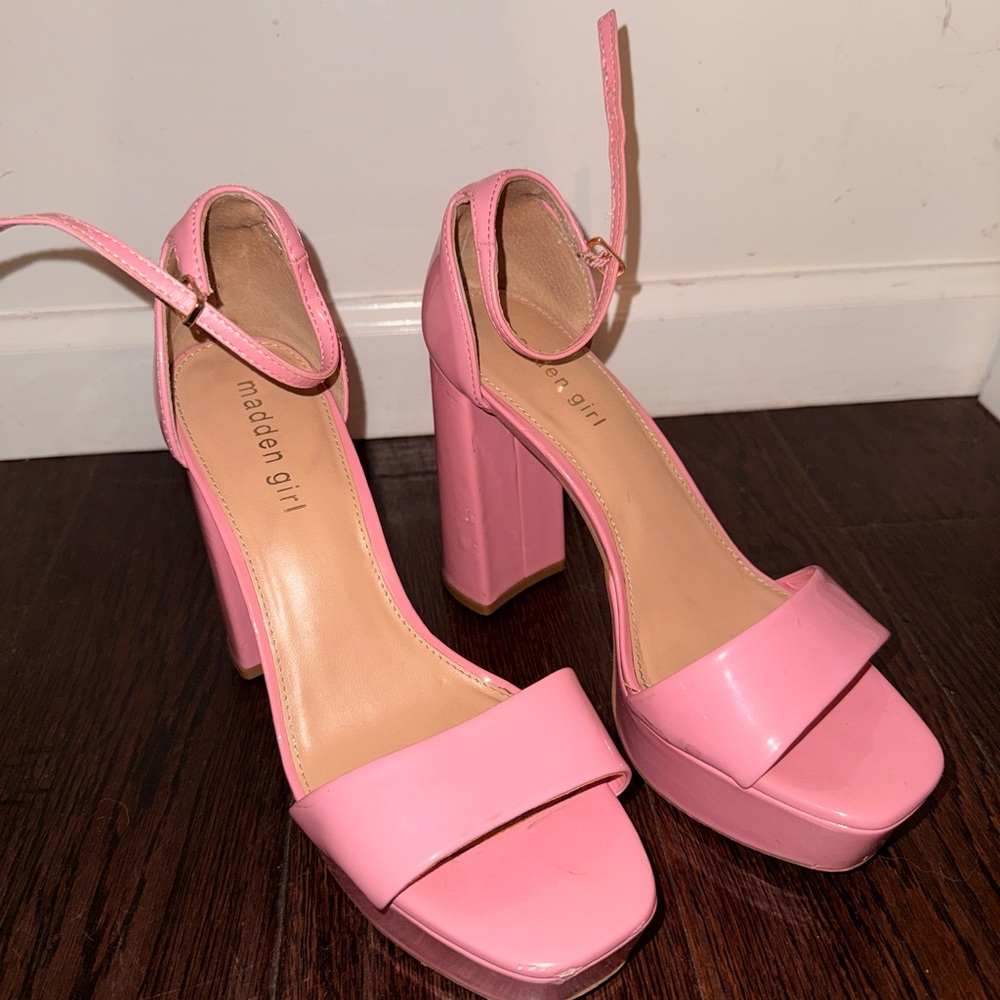 Madden Girl Blush Pink Block Heels